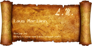 Laus Mariann névjegykártya